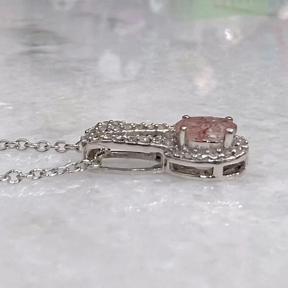 Cherry Tanzurine Zircon Sterling Silver Pendant Necklace - Picture 6 of 12